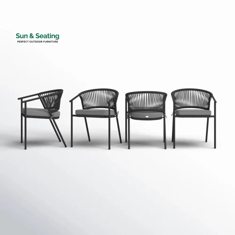 Shiori 4-Piece Outdoor Rope Patio Dining Chairs Dinning Chairs