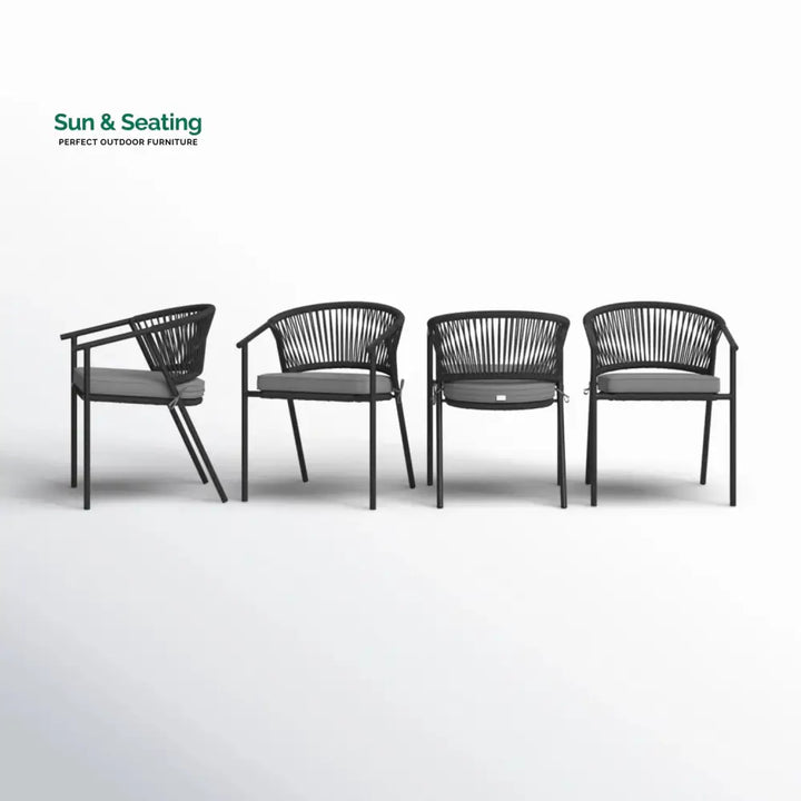 Shiori 4-Piece Outdoor Rope Patio Dining Chairs Dinning Chairs
