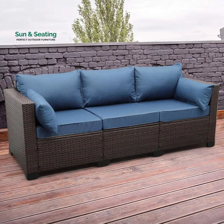Shui 3-Seater Outdoor Rattan Wicker Patio Sofa Sofa Set