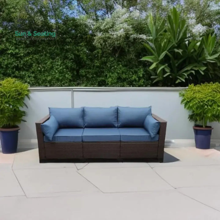 Shui 3-Seater Outdoor Rattan Wicker Patio Sofa Sofa Set