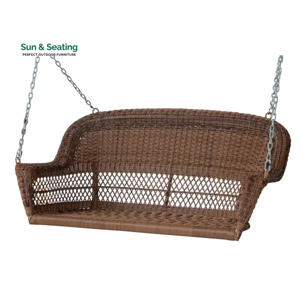 Siân Double Seater Hanging Swing Without Stand For Balcony Garden Swing (Honey) Swings