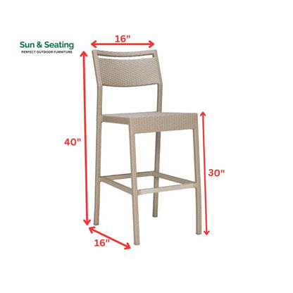 Sibylle Outdoor Patio Bar Sets 2 Chairs and 1 Table (Grey) Bar Sets