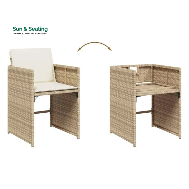 Sigrid Outdoor Rattan Wicker Dinning Set 9-Piece Dining Set
