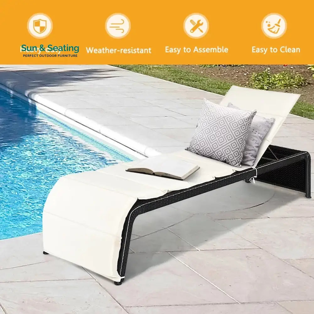 Sike Outdoor Swimming Poolside Lounger (Black) Loungers