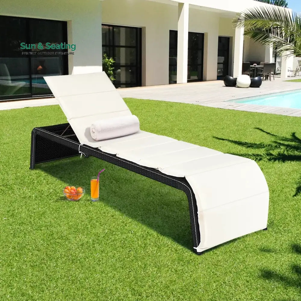 Sike Outdoor Swimming Poolside Lounger (Black) Loungers
