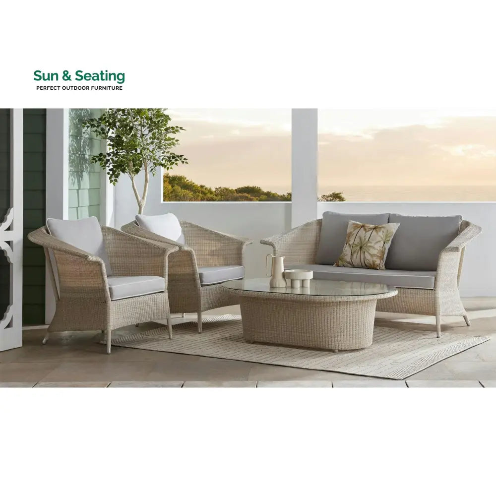 Sileo Outdoor Sofa Set 2 Seater 2 Single seater and 1 Center Table Set (Beige) Sofa Sets