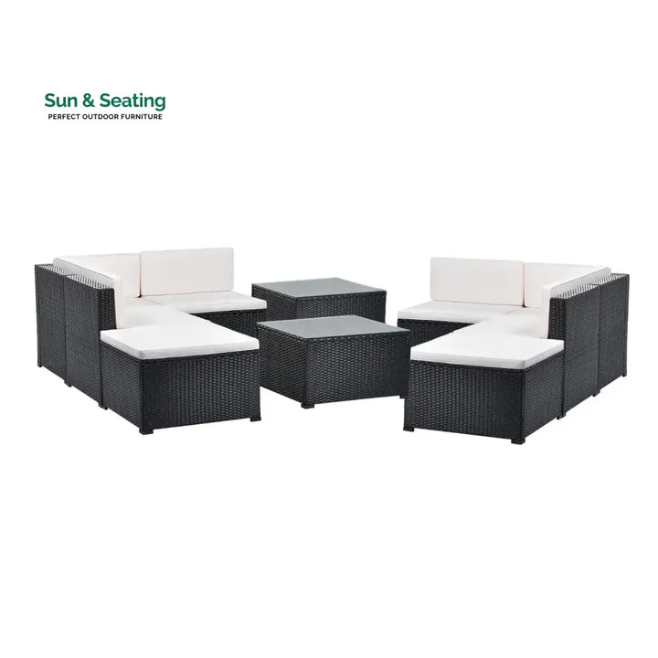 Silvia 8 Pieces Sectional Wicker Furniture Set Sofa Set