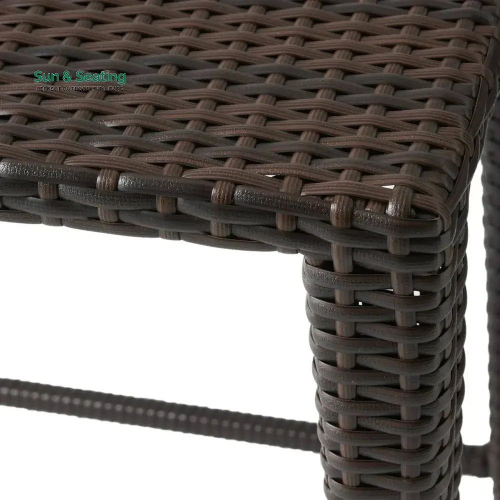 Sitara 3-Piece Wicker Garden Bistro Set in Dark Brown Table