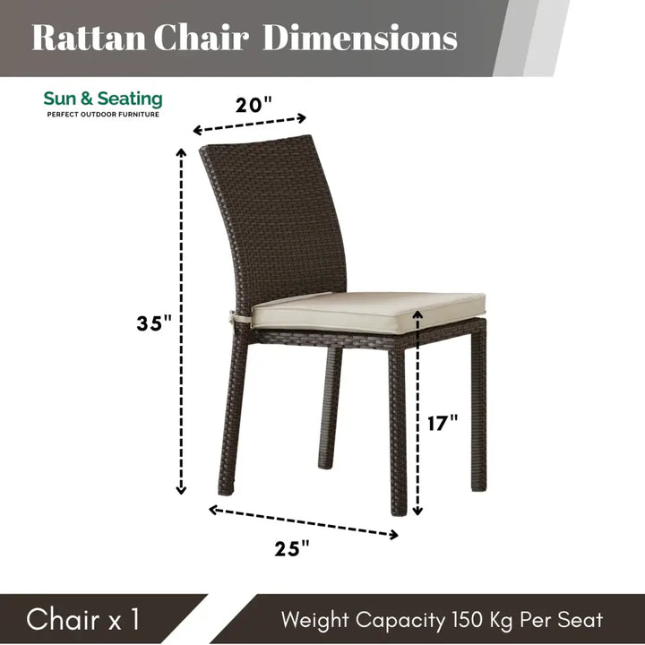 Skylar 1-Piece Outdoor Rattan Wicker Patio Dining Chair Dinning Chairs