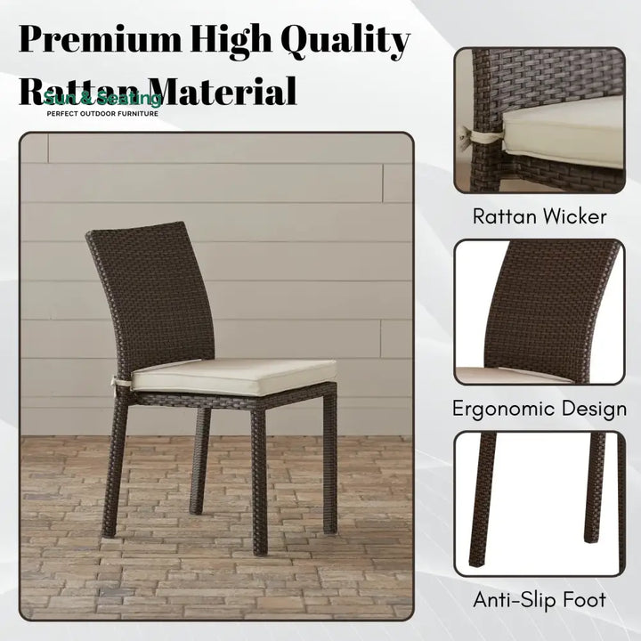 Skylar 1-Piece Outdoor Rattan Wicker Patio Dining Chair Dinning Chairs