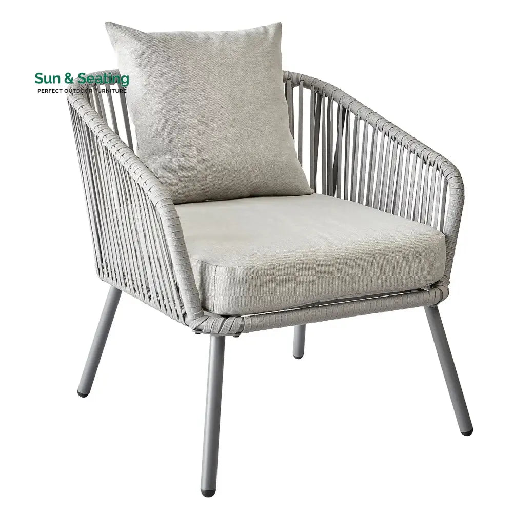 Slava Outdoor Sofa Set 3 Seater 2 Single seater and 1 Center Table (Grey) Braided & Rope Sofa Sets