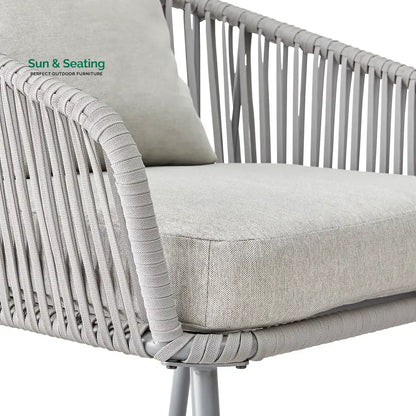 Slava Outdoor Sofa Set 3 Seater 2 Single seater and 1 Center Table (Grey) Braided & Rope Sofa Sets