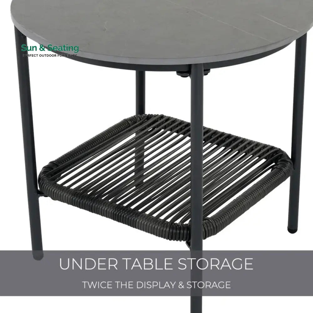 Sleak Outdoor Patio Seating Set 2 Chairs and 1 Table Set (Dark Grey) Coffee Table Sets