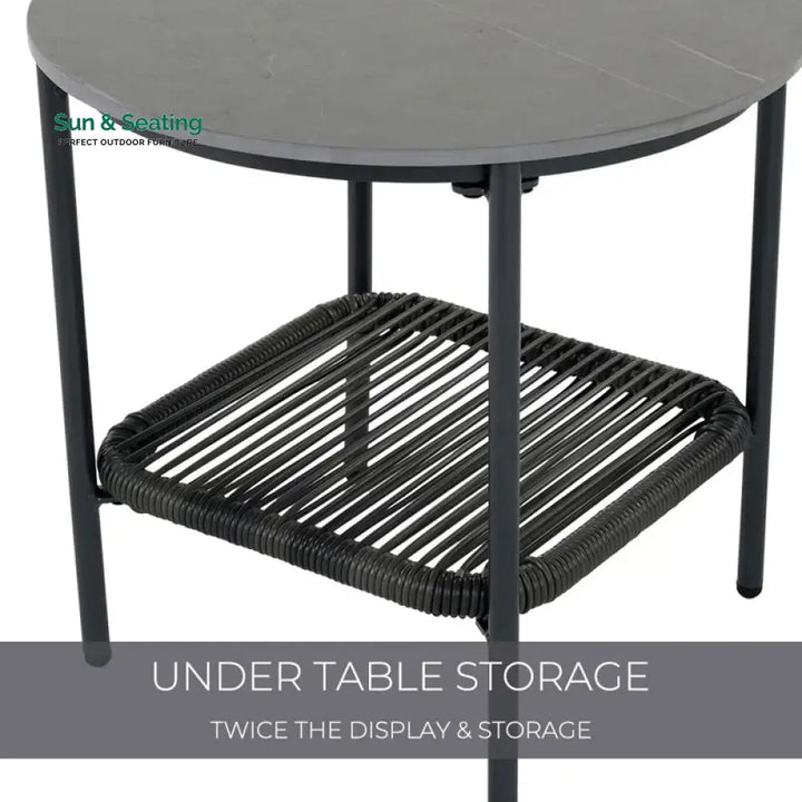 Sleak Outdoor Patio Seating Set 2 Chairs and 1 Table Set (Dark Grey) Coffee Table Sets