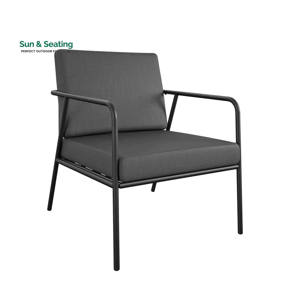Sleety Outdoor Patio Seating Set 2 Chairs and 1 Table Set (Dark Grey) Outdoor Furniture Sets