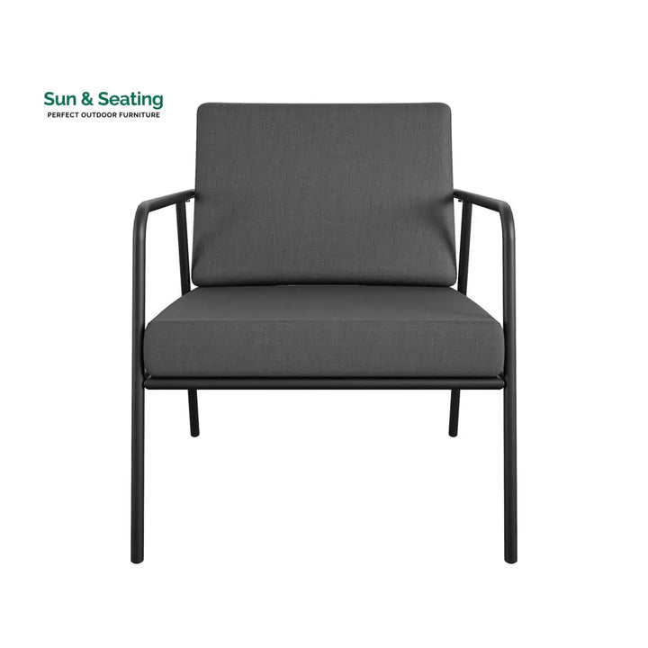Sleety Outdoor Patio Seating Set 2 Chairs and 1 Table Set (Dark Grey) Outdoor Furniture Sets