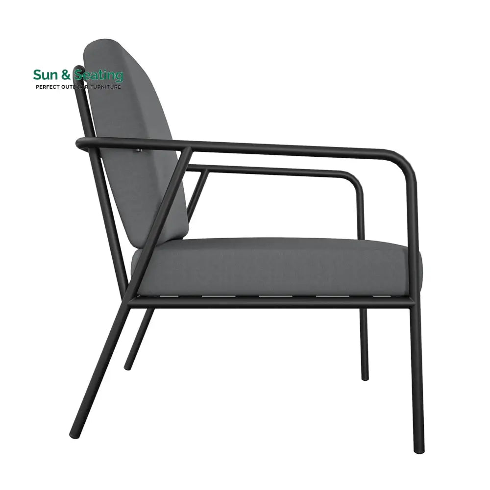 Sleety Outdoor Patio Seating Set 2 Chairs and 1 Table Set (Dark Grey) Outdoor Furniture Sets