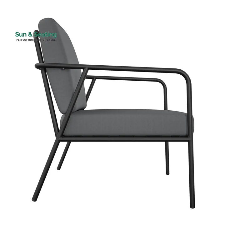 Sleety Outdoor Patio Seating Set 2 Chairs and 1 Table Set (Dark Grey) Outdoor Furniture Sets