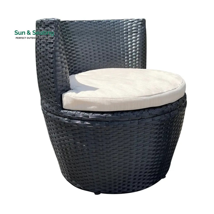 Slong Outdoor Patio Seating Set 2 Chairs and 1 Table Set (Black) Coffee Table Sets