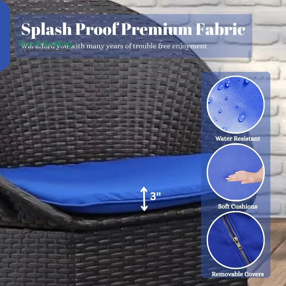 Solana 3-Piece Outdoor Rattan Wicker Patio Set Patio Set