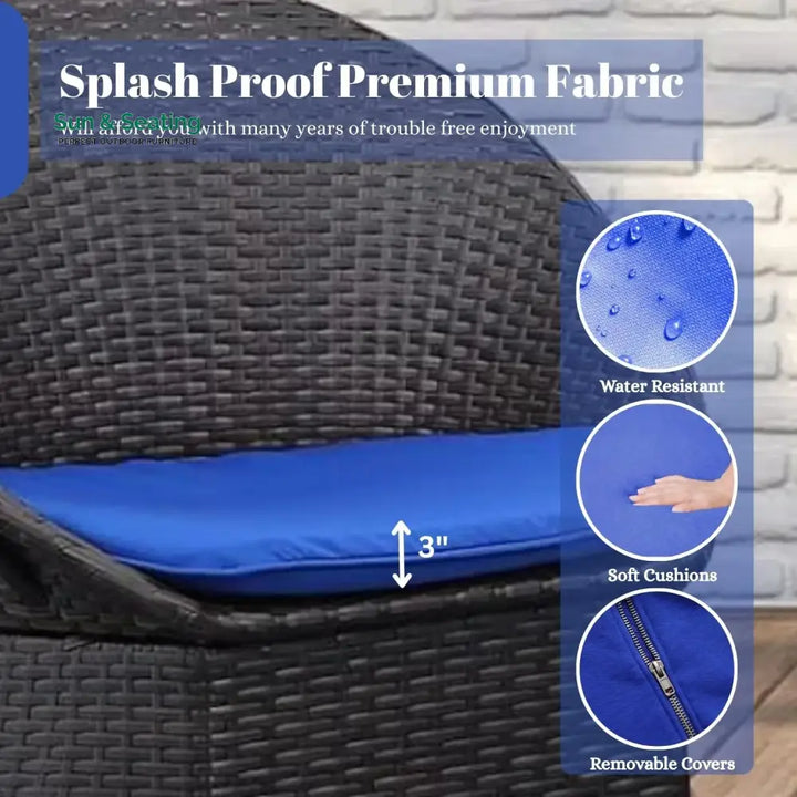 Solana 3-Piece Outdoor Rattan Wicker Patio Set Patio Set