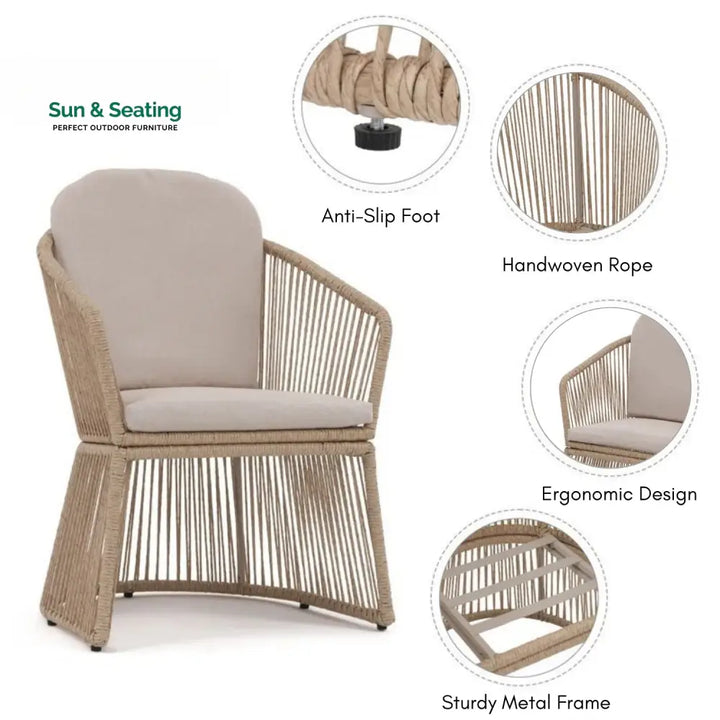 Soledad 2-Piece Outdoor Rope Patio Chairs Patio Chairs