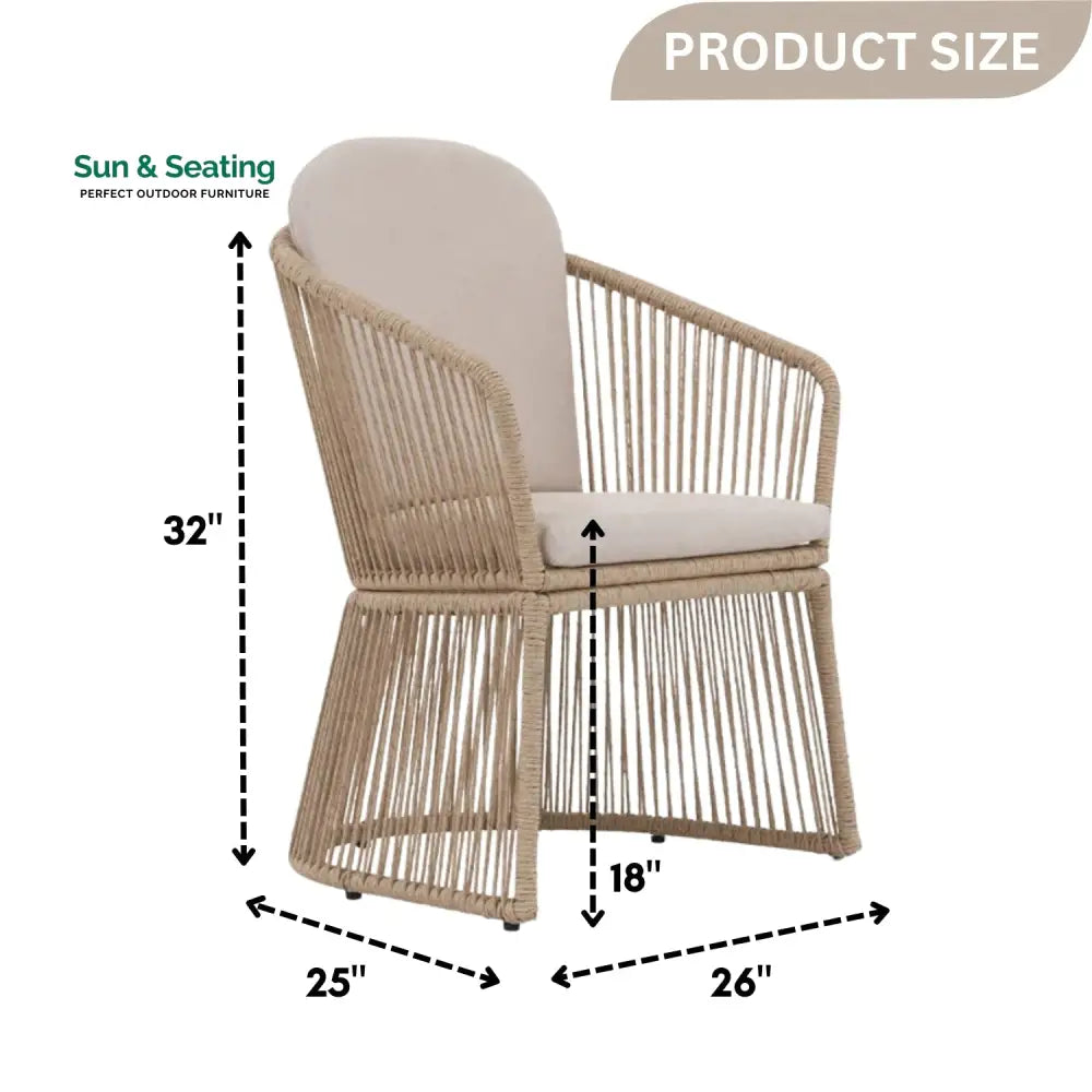 Soledad 2-Piece Outdoor Rope Patio Chairs Patio Chairs