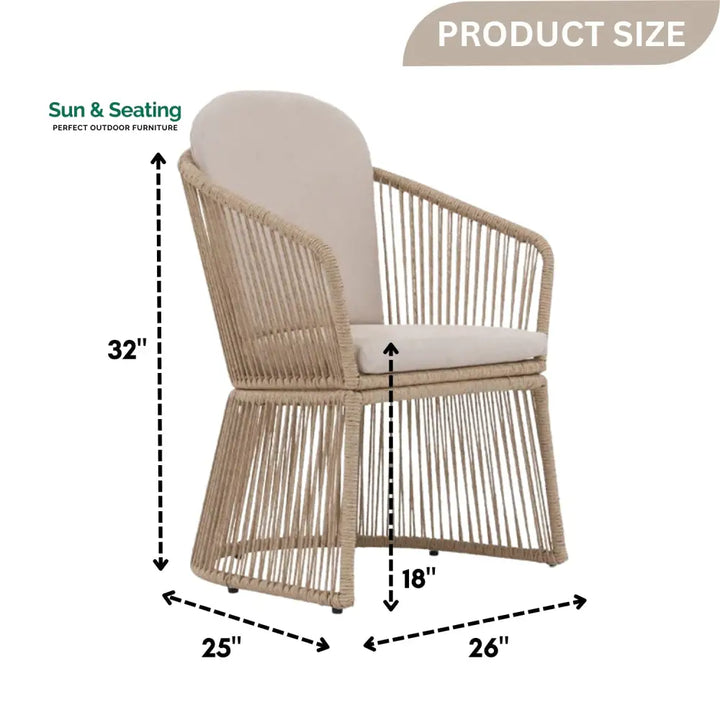 Soledad 2-Piece Outdoor Rope Patio Chairs Patio Chairs