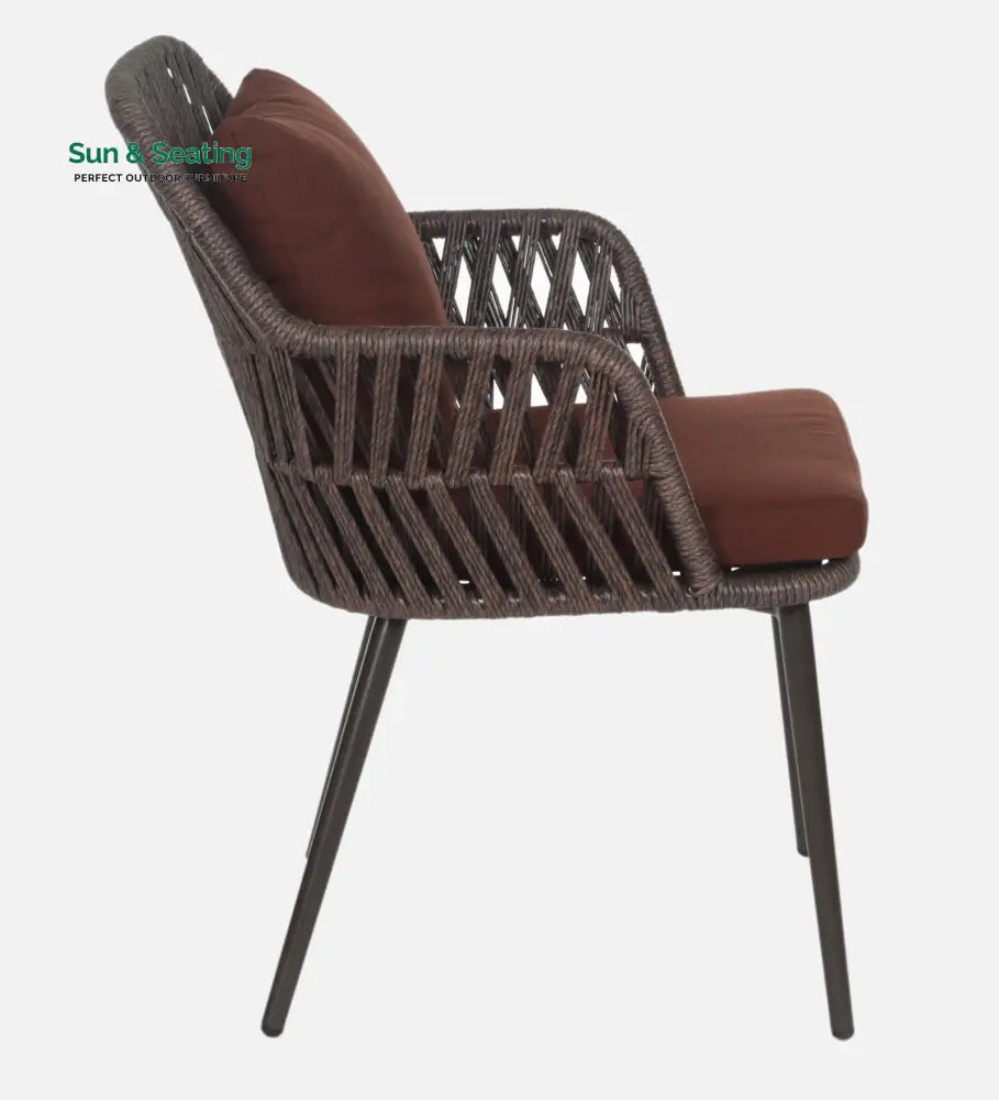 Solve Outdoor Patio Seating Set 4 Chairs and 1 Table Set (Brown) Braided &amp; Rope Coffee Table Sets
