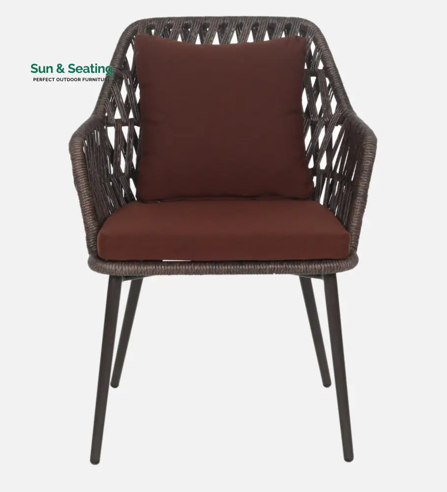 Solve Outdoor Patio Seating Set 4 Chairs and 1 Table Set (Brown) Braided & Rope Coffee Table Sets