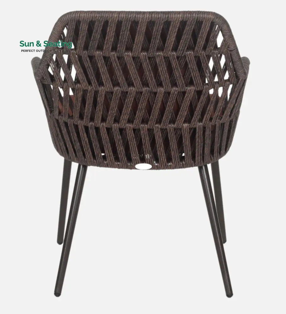 Solve Outdoor Patio Seating Set 4 Chairs and 1 Table Set (Brown) Braided &amp; Rope Coffee Table Sets