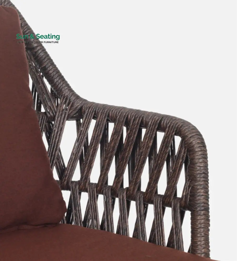 Solve Outdoor Patio Seating Set 4 Chairs and 1 Table Set (Brown) Braided &amp; Rope Coffee Table Sets