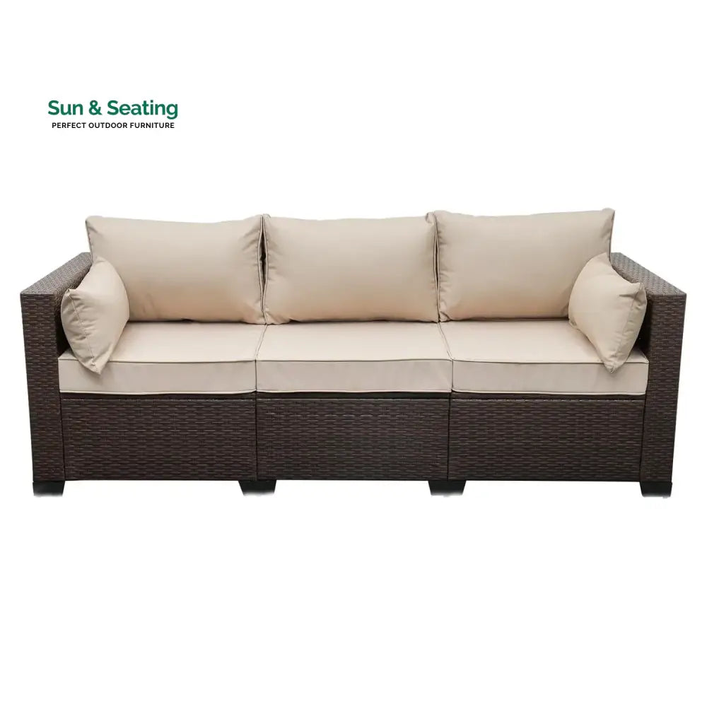 Sophia 3-Seater Outdoor Rattan Wicker Patio Sofa Sofa Set