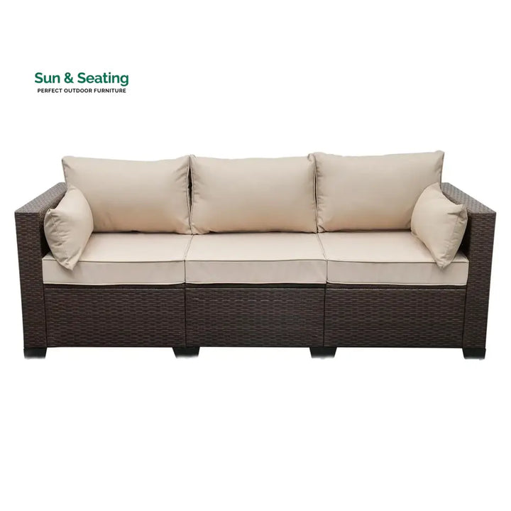 Sophia 3-Seater Outdoor Rattan Wicker Patio Sofa Sofa Set