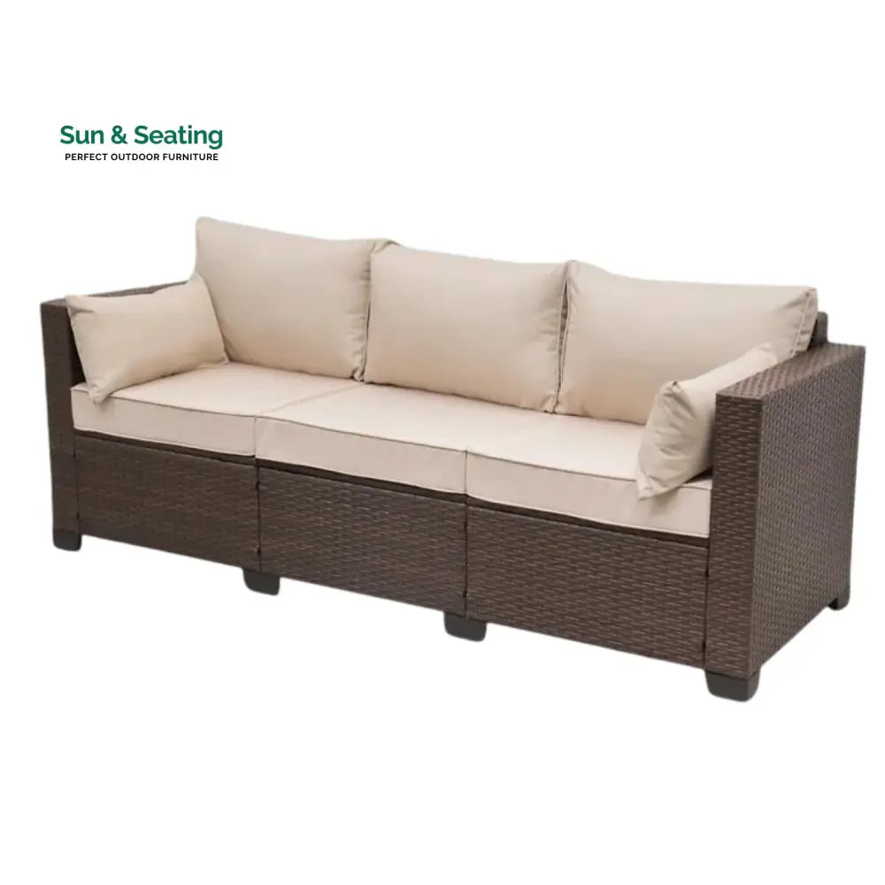 Sophia 3-Seater Outdoor Rattan Wicker Patio Sofa Sofa Set