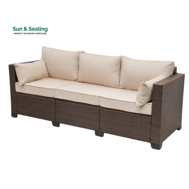 Sophia 3-Seater Outdoor Rattan Wicker Patio Sofa Sofa Set