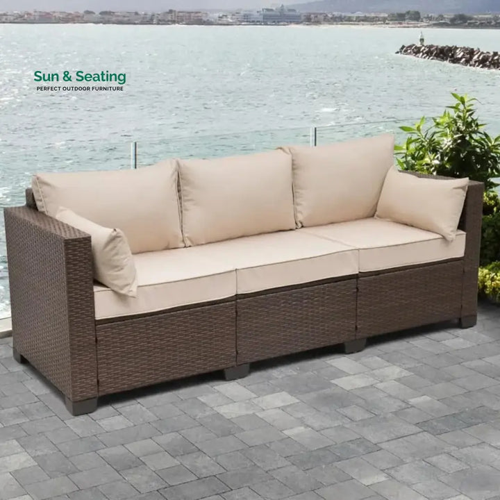 Sophia 3-Seater Outdoor Rattan Wicker Patio Sofa Sofa Set