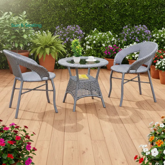 Soraya 3-Piece Outdoor Rattan Wicker Patio Bistro Set Patio Set