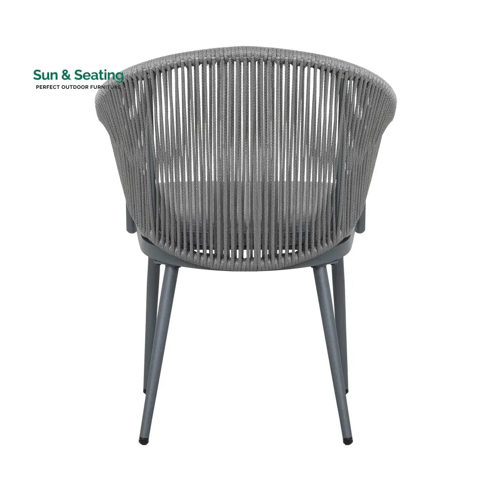 Spade Outdoor Patio Seating Set 2 Chairs and 1 Table Set (Grey) Braided &amp; Rope Coffee Table Sets