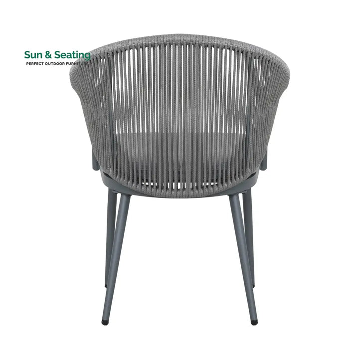 Spade Outdoor Patio Seating Set 2 Chairs and 1 Table Set (Grey) Braided &amp; Rope Coffee Table Sets