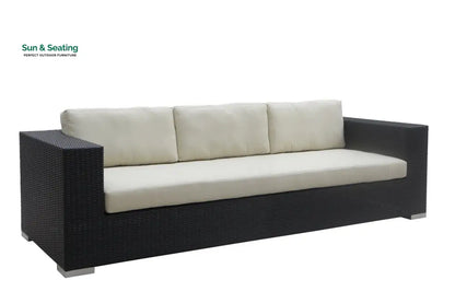 Spera Outdoor Garden Balcony Sofa Set 3 Seater 2 Seater 1 Seater 1 Ottoman 1 Center Table and 1 Side Table Set (Black)