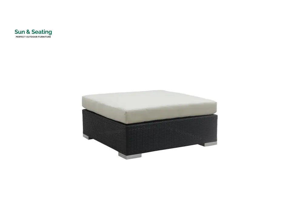 Spera Outdoor Garden Balcony Sofa Set 3 Seater 2 Seater 1 Seater 1 Ottoman 1 Center Table and 1 Side Table Set (Black)