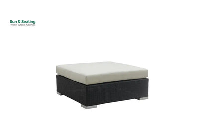 Spera Outdoor Garden Balcony Sofa Set 3 Seater 2 Seater 1 Seater 1 Ottoman 1 Center Table and 1 Side Table Set (Black)