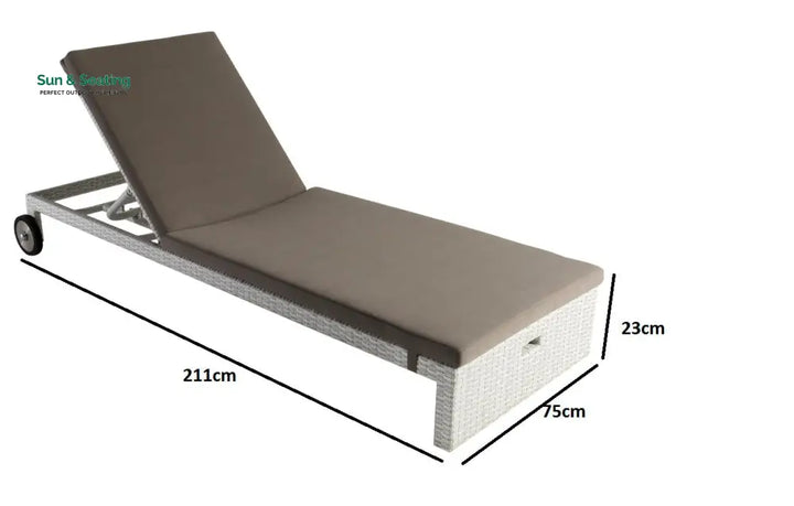 Spire Outdoor Swimming Poolside Lounger (White) Loungers