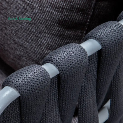 Stack Outdoor Patio Seating Set 4 Chairs and 1 Table Set (Black) Braided & Rope Coffee Table Sets