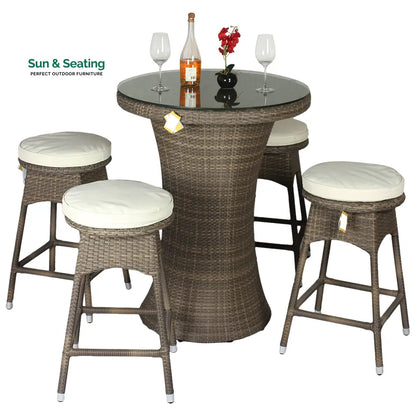 Stein Outdoor Patio Bar Sets 4 Stools and 1 Table (Capicano) Bar Sets