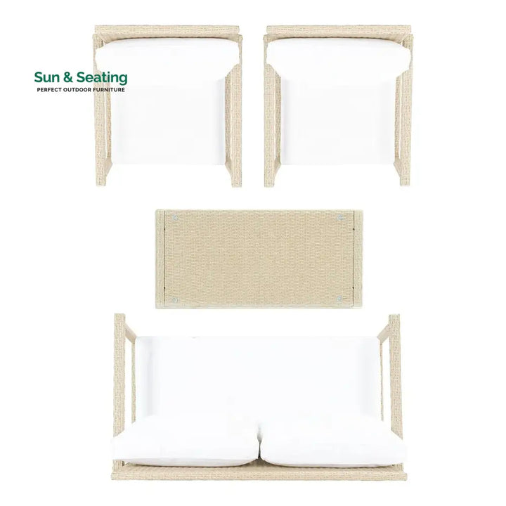 Stella 4 Pieces Patio Furniture Set Outdoor Sectional Sofa Sofa Set