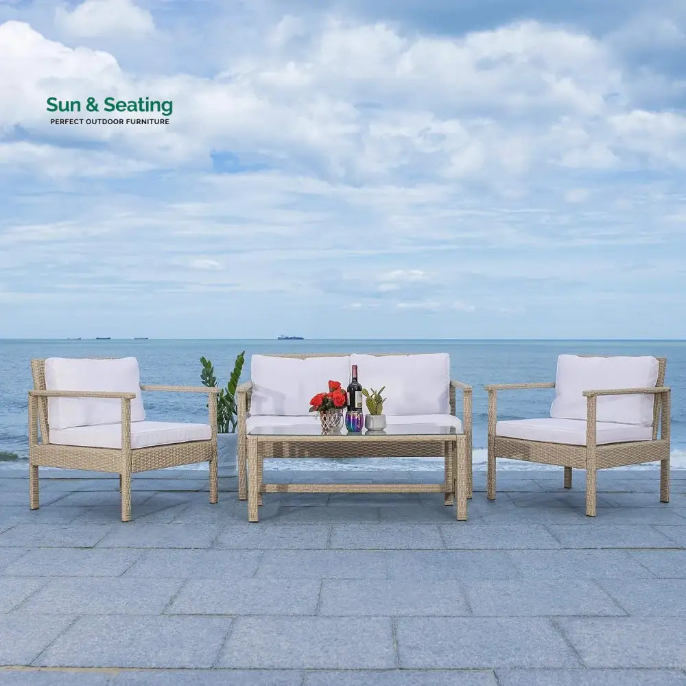 Stella 4 Pieces Patio Furniture Set Outdoor Sectional Sofa Sofa Set