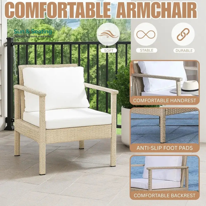 Stella 4 Pieces Patio Furniture Set Outdoor Sectional Sofa Sofa Set