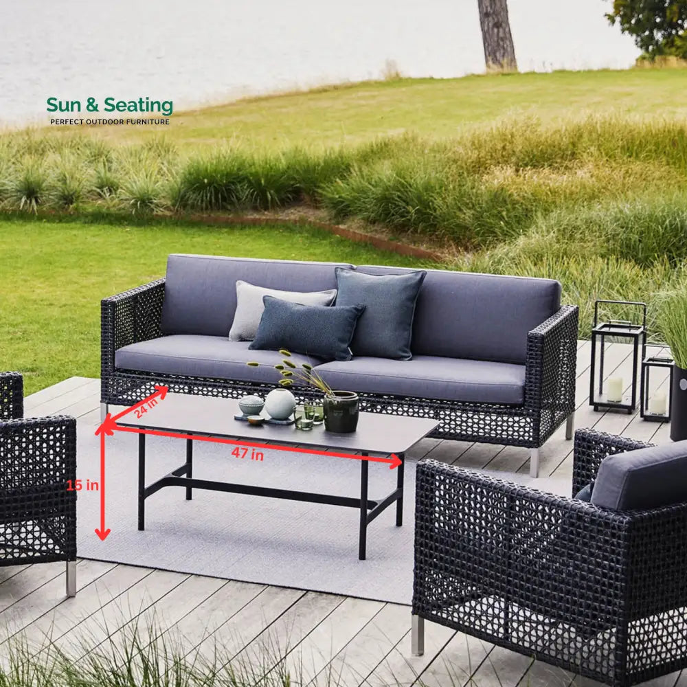 Stepan Outdoor Garden Balcony Sofa Set 2 Seater 2 Single seater Set (Dark Grey) Sofa Sets